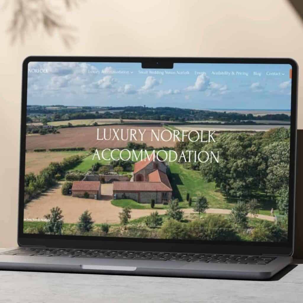 Small business website design by Wildcurrant Marketing for luxury accommodation in Norfolk