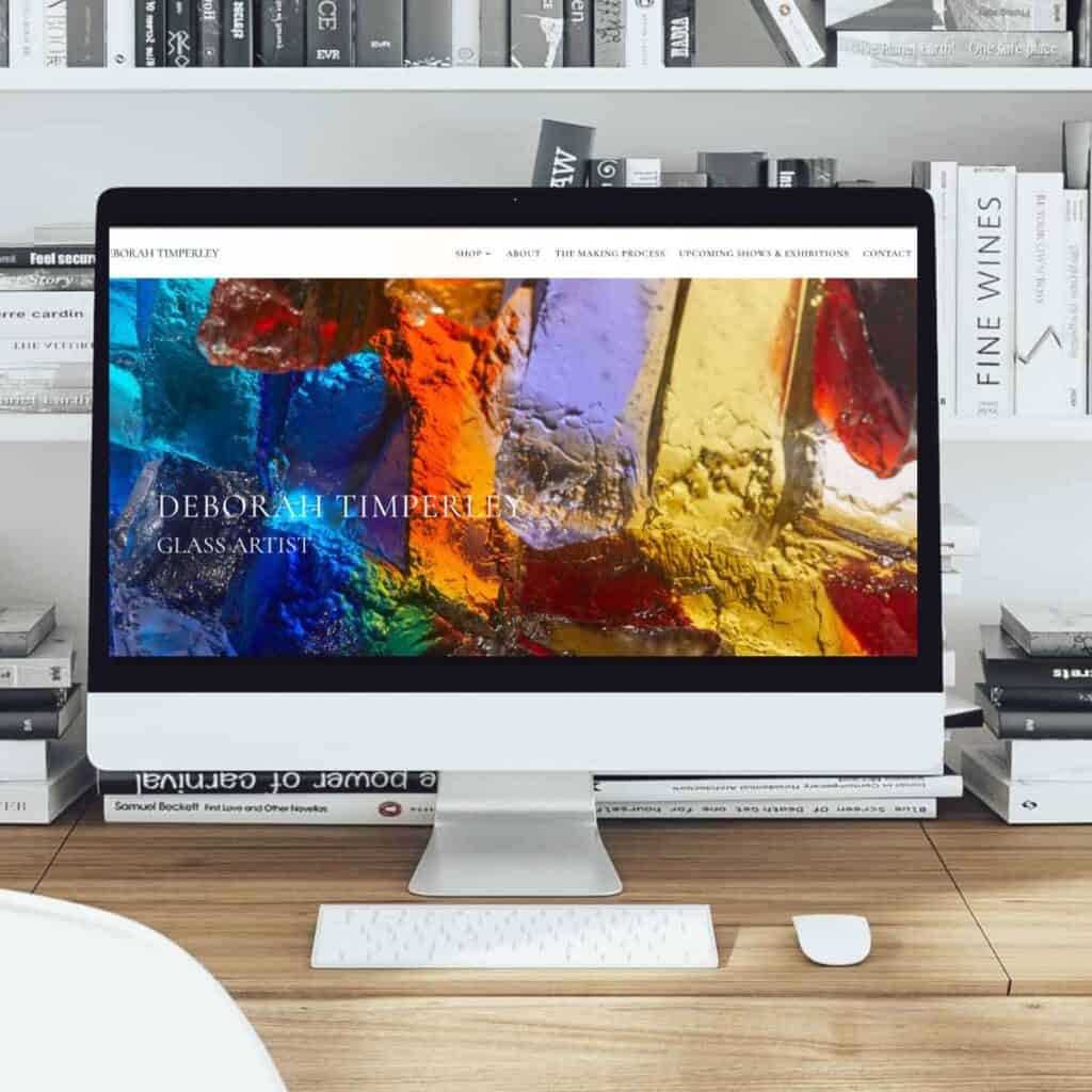 Small business website design by Wildcurrant Marketing, e-commerce store, for a glass sculptor based in Sussex.