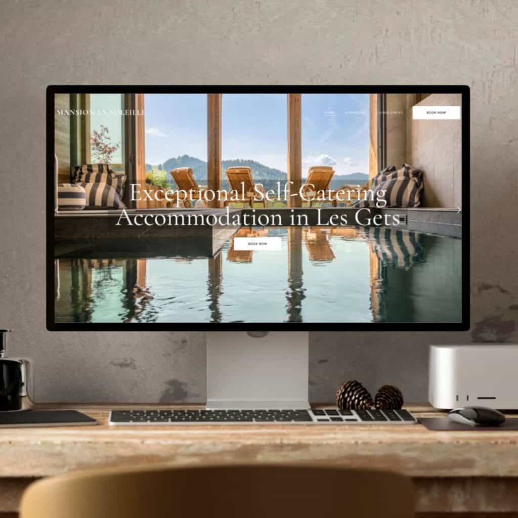 Small business website design for luxury self-catering property in France by Wildcurrant Marketing.